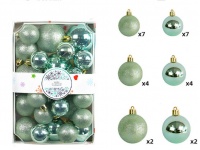Bombki ZIELONE jasne (4-6 cm) - kpl 26 szt