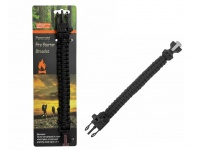 Bransoletka Paracord Badger Outdoor z krzesiwem, gwizdkiem - CZARNA