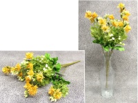 Bukiet ASTER wys. 43 cm, 8 łodyg (16 kwiatów 4x2,5 cm) ŻÓŁTY