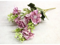 Bukiet AZALIA wys. 35 cm, 5 łodyg (10 kwiatów 4,5x2 cm) FIOLETOWY JASNY