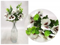 Bukiet BRATEK wys. 28 cm 5 łodyg (10 kwiatów 7 cm) - BIAŁY