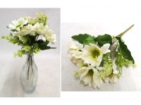 Bukiet, bukiecik ASTER wys. 28 cm, 5 łodyg (5 kwiat 7-4 cm) ECRU