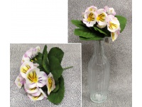 Bukiet, bukiecik BRATEK wys. 17 cm (14x14) BIAŁO-RÓŻOWY