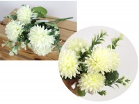 Bukiet, bukiecik CHRYZANTEMA wys. 28 cm 5 łodyg (5 kwiatów 6 cm) ŚMIETANOWA