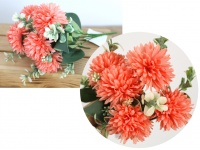 Bukiet, bukiecik CHRYZANTEMA wys. 28 cm 5 łodyg (5 kwiatów 6 cm) POMARAŃCZOWA