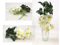 Bukiet, bukiecik MAGNOLIA wys 20 cm, 11 łodyg (10 kwiatów 6x2 cm) BIAŁA