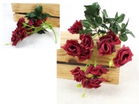 Bukiet, bukiecik RÓŻA drobne kwiatki 20x20 cm (główka 5 cm) - BORDOWY