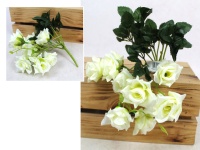 Bukiet, bukiecik RÓŻA drobne kwiatki 20x20 cm (główka 5 cm) - ŚMIETANOWY