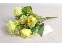 Bukiet, bukiecik RÓŻA z dodatkami wys. 30 cm 6 łodyg (kwiat 4x4 cm) LIMONKOWA
