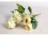 Bukiet, bukiecik RÓŻA z dodatkami wys. 30 cm 6 łodyg (kwiat 4x4 cm)KREMOWO-RÓŻOWA