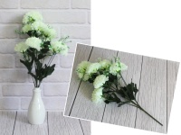 Bukiet CHRYZANTEMA 9 kwiatów (wys. 52 cm, kwiat 9 cm) - BIAŁO - ZIELONY #Z