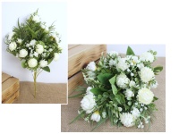 Bukiet CHRYZANTEMA drobna 46 cm, 12 łodyg (kwiat 5,5-3,5 cm) ŚMIETANOWA