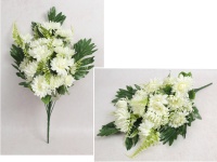 z Bukiet CHRYZANTEMA wys. 56 cm, 18 cm (18 kwiatów 9x3 cm) BIAŁY