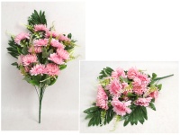 Bukiet CHRYZANTEMA z dodatkami wys. 57 cm, 17 łodyg (17 kwiatów 10-7 cm) RÓŻOWY