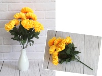 Bukiet CHRYZANTEMA wys. 47 cm 9 łodyg (9 kwiatów 10 cm)  - ŻÓŁTY #1