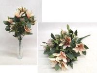 Bukiet CLEMATIS, CZOSNEK wys. 50 cm, 18 łodyg (18 kwiatów 9-5 cm) BRZOSKWINIOWA