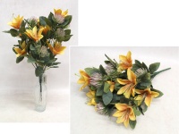 Bukiet CLEMATIS, CZOSNEK wys. 50 cm, 18 łodyg (18 kwiatów 9-5 cm) jasno ŻÓŁTA