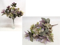 Bukiet CLEMATIS wys. 50 cm, 18 łodyg (9 kwiatów 8,5x6 cm) FIOLETOWY jasny
