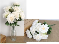 Bukiet DALIA wys. 44 cm, 9 łodyg (9 kwiatów 11x3 cm) ŚMIETANOWA