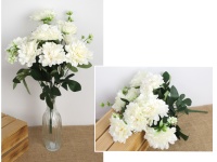Bukiet DALIA wys. 46 cm, 9 łodyg (9 kwiatów 10x3 cm) BIAŁA