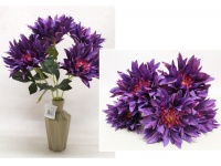 Bukiet DALIA wys. 50 cm 5 łodyg (5 kwiatów 17 cm) FIOLETOWY cemny