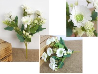 Bukiet GERBERA wys. 34 cm, 7 łodyg (7 kwiatów 6x2,5 cm) BIAŁY