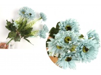 Bukiet GERBERA wys. 35 cm 7 łodyg (7 kwiatów 6,5 cm) NIEBIESKA