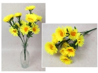 Bukiet GERBERA wys. 42 cm, 7 łodyg (14 kwiatów 8x2 cm) ŻÓŁTA