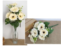 Bukiet GERBERA wys. 44 cm, 9 łodyg (9 kwiatów 9x2,5 cm) ECRU