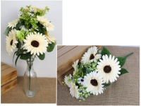 Bukiet GERBERA wys. 46 cm, 11 łodyg (7 kwiatów 12x2 cm) ŚMIETANOWY