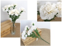 Bukiet GOŹDZIK wys. 40 cm, 7 łodyg (kwiat 7x3,5 cm) KREMOWY