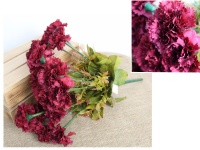 Bukiet GOŹDZIK wys. 42 cm, 18 łodyg (kwiat 7,5x2 cm) BORDOWY