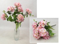 Bukiet HORTENSJA wys. 41 cm, 7 łodyg (7 kwiatów 9x4 cm) RÓŻOWA cieniowana