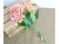 Bukiet HORTENSJA wys.34 cm, 5 łodyg (kwiat 7x4,5 cm) - PUDROWY RÓŻ