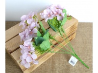 Bukiet HORTENSJA wys.34 cm, 5 łodyg (kwiat 7x4,5 cm) - JASNY FIOLET