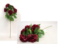 Bukiet HORTENSJA wys. 68 cm, 5 łodyg (5 kwiatów 9x7 cm) BORDOWA