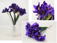 Bukiet IRYS wys. 50 cm, 5 łodyg (15 kwiatów 11x5 cm) FIOLETOWY