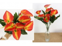 Bukiet KALIA wys. 45 cm (12 kwiatów 7,5 cm) POMARAŃCZOWO ŻÓŁTA