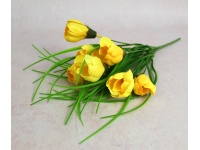 Bukiet KROKUS wys. 35 cm, 7 łodyg (7 kwiatów 5x3,5 cm) ŻÓŁTY