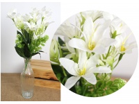 Bukiet LILIA wys.40 cm 5 łodyg, kwiat 8,5 cm BIAŁA