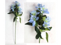 Kwiat AZALIA wys. 69 cm 3-ramiona (12 kwiatów 5-7 cm) NIEBIESKA