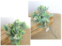 Gałązka liści z BIAŁYMI KULECZKAMI wys. 30 cm, 5 łodyg 