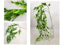 Bukiet liści, zwis BLUSZCZ silikonowy wys. 100 cm, 3 ramiona ZIELONY