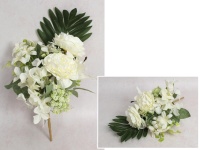 Bukiet mieszamy PIWONIA, LILIA, HORTENSJA wys. 40 cm, 7 łodyg (kwiat 13-10 cm) ŚMIETANOWY