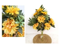 Bukiet mieszany GERBERA, CHRYZANTEMA wys. 53 cm, 12 łodyg (7 kwiatów 11-9 cm) ŻÓŁTO-POMARAŃCZOWY