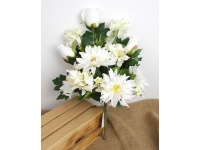 Bukiet mieszany RÓŻA, DALIA wys. 50 cm, 11 łodyg (kwiat 12-5 cm) ECRU