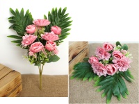 Bukiet mieszany RÓŻA, DALIA wys. 45 cm, 7 łodyg (7 kwiatów 9-5 cm) RÓŻOWY