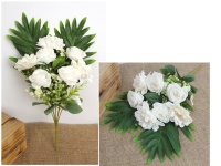 Bukiet mieszany RÓŻA, DALIA wys. 45 cm, 7 łodyg (7 kwiatów 9-5 cm) BIAŁY