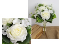 Bukiet mieszany RÓŻA, HORTENSJA wys. 46 cm (kwiat 10-5 cm) ŚMIETANOWA