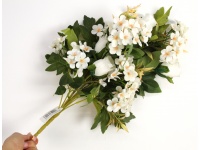 Bukiet mieszany RÓŻA, JAŚMIN wys. 50 cm 12 łodyg ( kwiaty 3,5-5 cm)BIAŁY